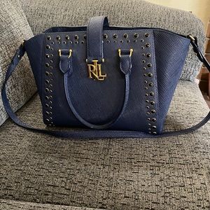 Ralph Lauren navy blue leather bag